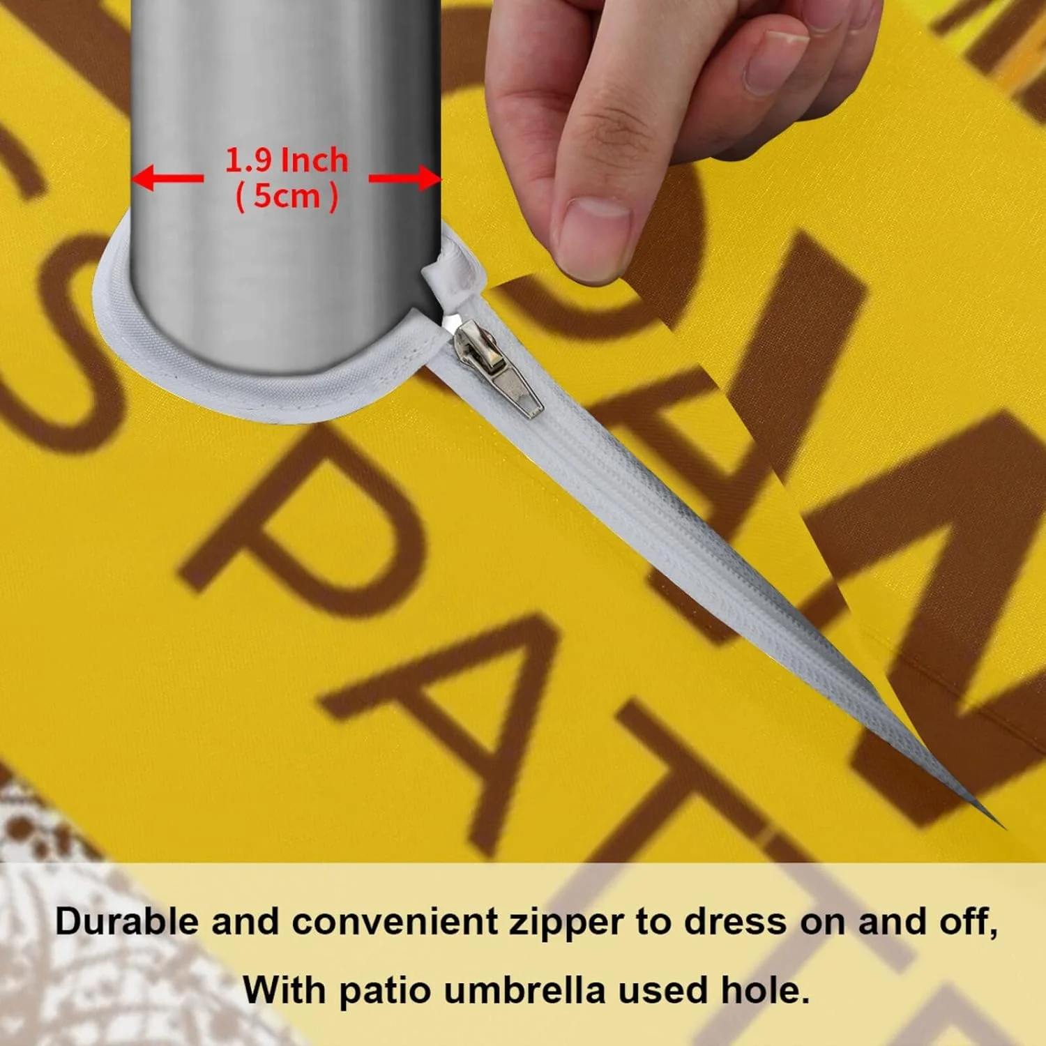 Outdoor Round Tablecloth 60 Inch Waterproof Table Cover with Umbrella Hole and Zipper for Backyard Picnic Party BBQ - Sunflowers Set Bundle Pattern Home Decor