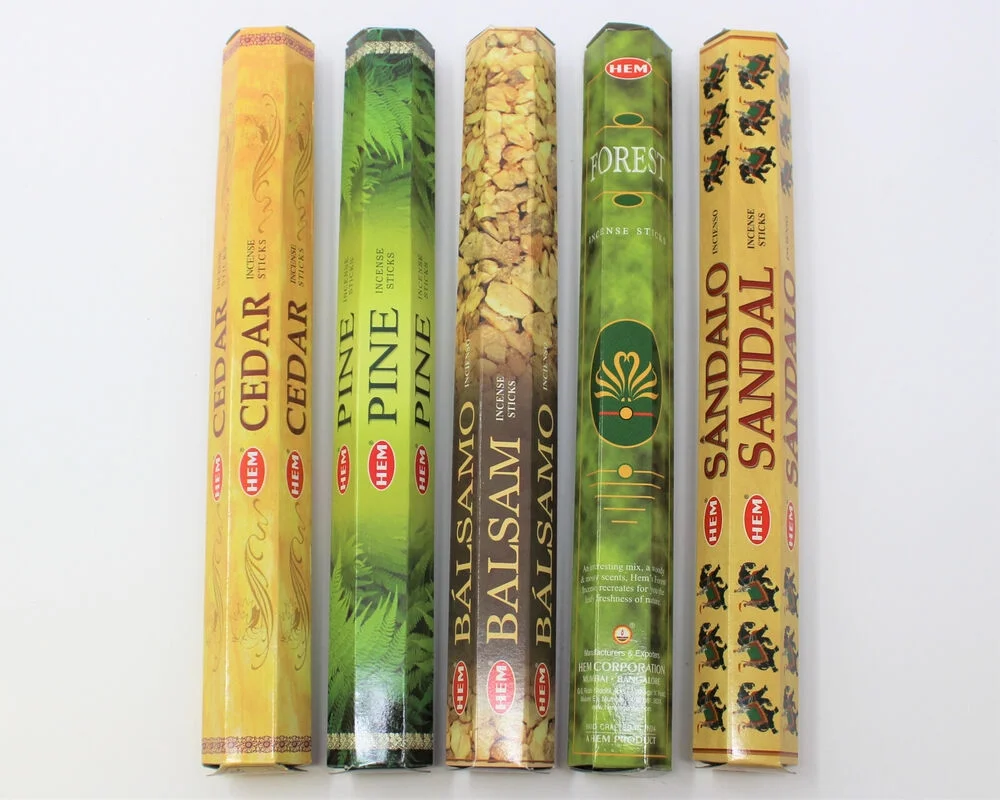 Incense Balsam * Cedar * Pine * Forest * Sandal 5 x 20, 100 Sticks for Purification Relaxation Positivity Yoga Meditation