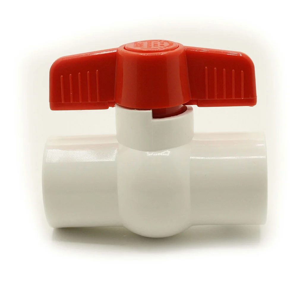 Thrifco 6415422 1 Inch Threaded PVC Ball Valve - Red Handle (Economy)