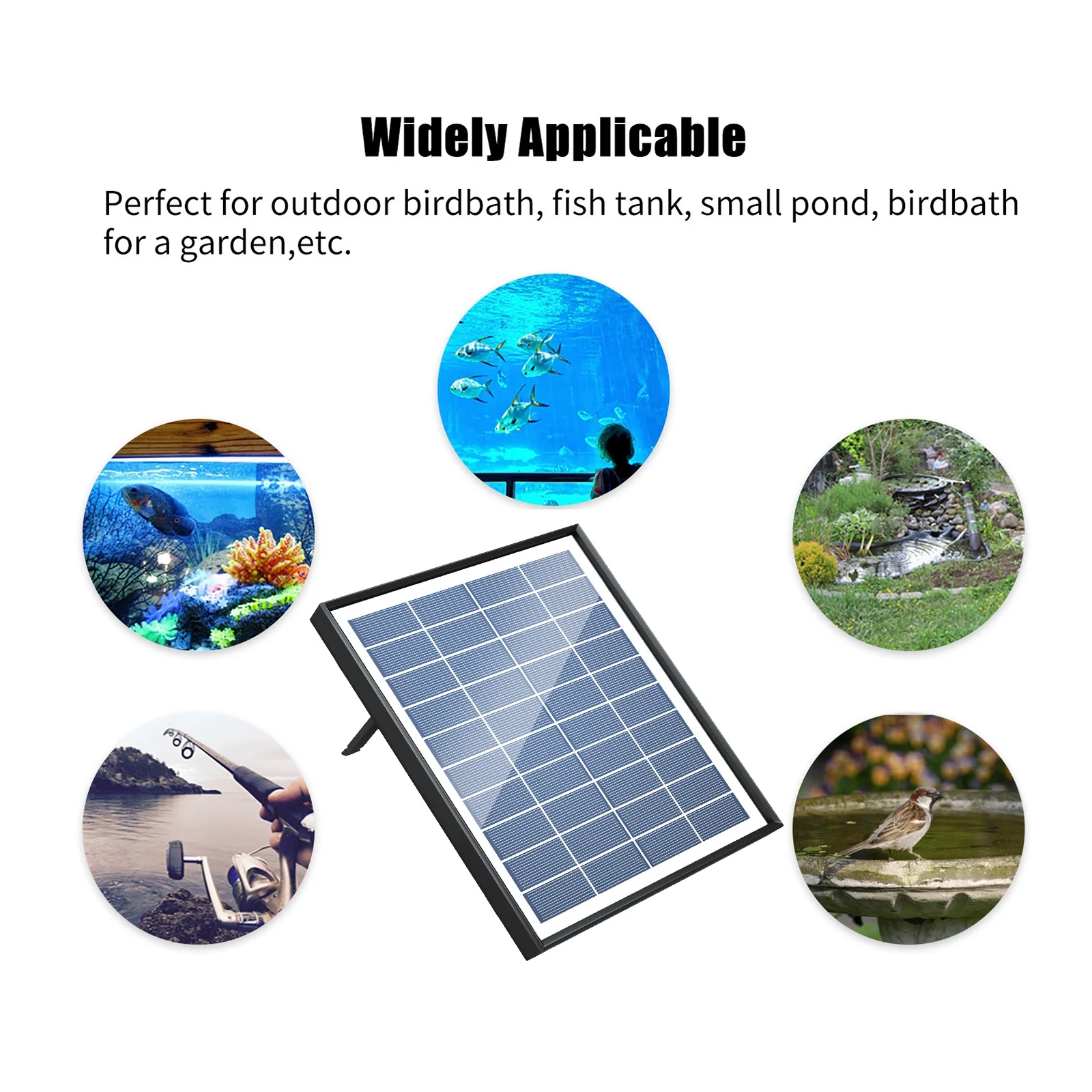 Fountain,Pond Pump Rate Pond Pump Solar Pump Solar Powered Pump Powered Pump With Nozzles 6 Modes 8 Nozzles 6 Solar Powered Pump Solar Pump With 8 With 8 Nozzles 200l/h Rate 6.5w