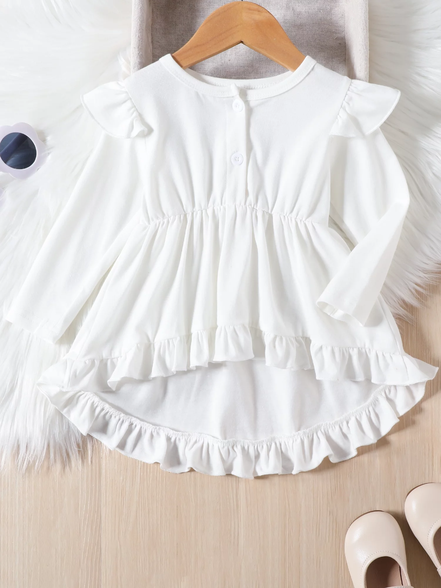 Western Girls Pants Set Ruffles Trim Flying Sleeve Shirt and Cow Print Flared Pants Headband Kids Casual Fall 3Pcs Outfits