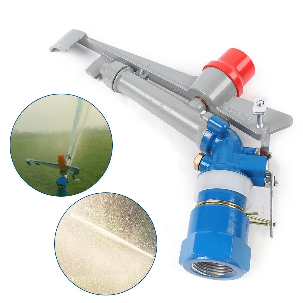 Irrigation Zinc Alloy Sprinklers Agriculture Large-Area Irrigation Spray Gun Lawn Farm Impact Irrigation Sprinkler Gun 360° Adjustable Water Spray Gun Irrigation Sprinkler Gun Adjustable Lawn Farm