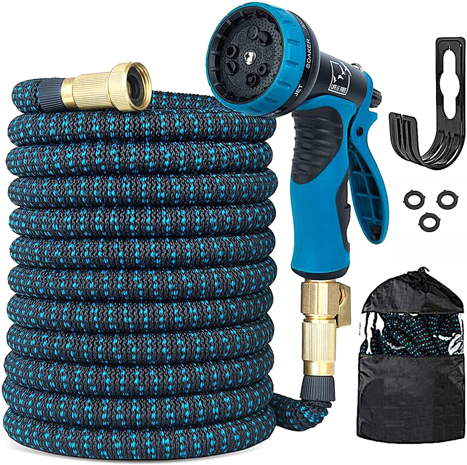 CozyBox 100ft Water Hose - Upgraded Leakproof Lightweight No-Kink Garden Hose, Flexible Expanding Water Hose with Triple Layered Latex Core, Bag and Holder
