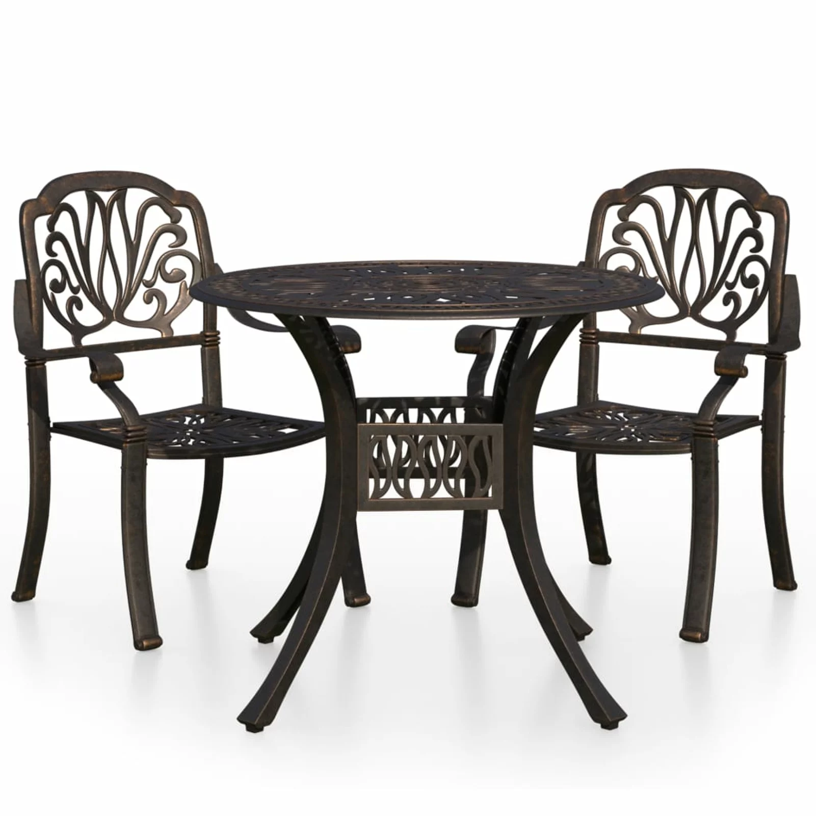 3 Piece Bistro Set Cast Aluminum Bronze