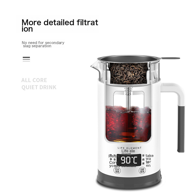 Life Elements I13 Health Pot 0.6L Mini Multi-Functional Electric Kettle Glass Flower Teapot Tea Maker
