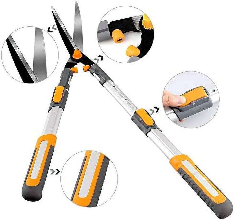 AIRAJ Telescopic Hedge Clippers & Shears,Extendable Hedge Clippers Heavy Duty,7.5