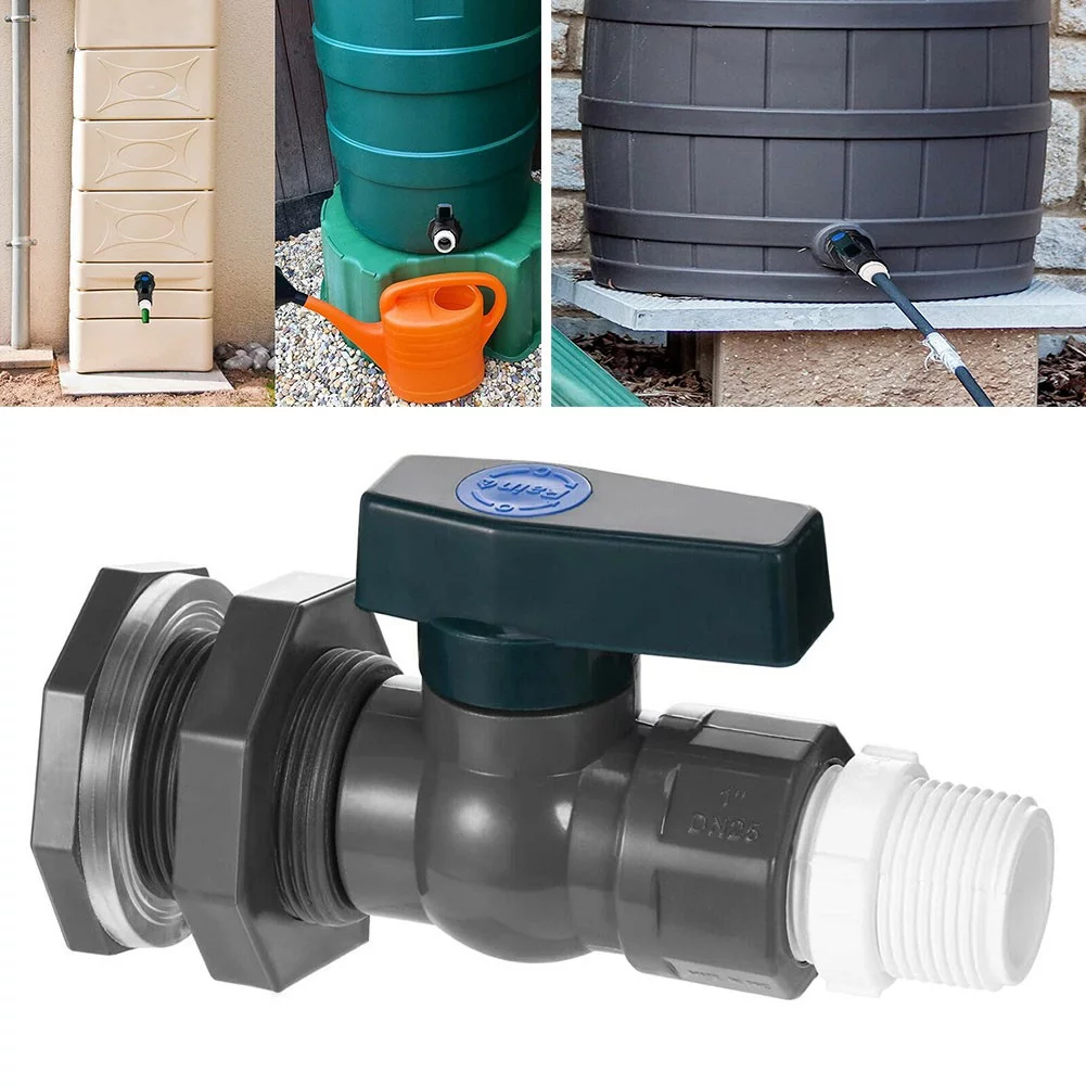 Tank Pool Bucket Rain Barrel Valve Diverter Seal Water Tight Garden Spigot Kit