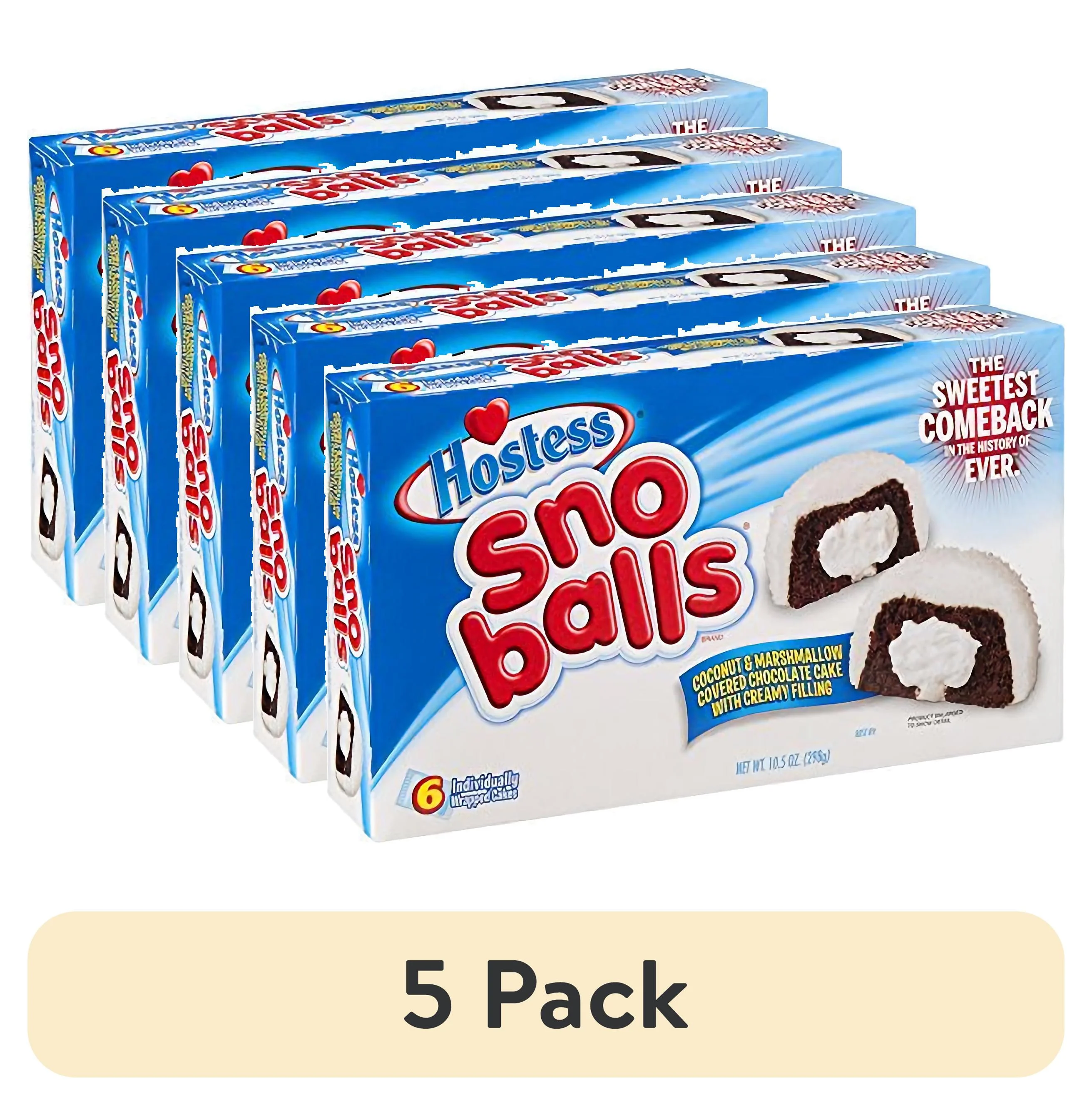 (5 pack) Hostess SnoBalls, 6 Count 10.5oz Box (Pack of 3)