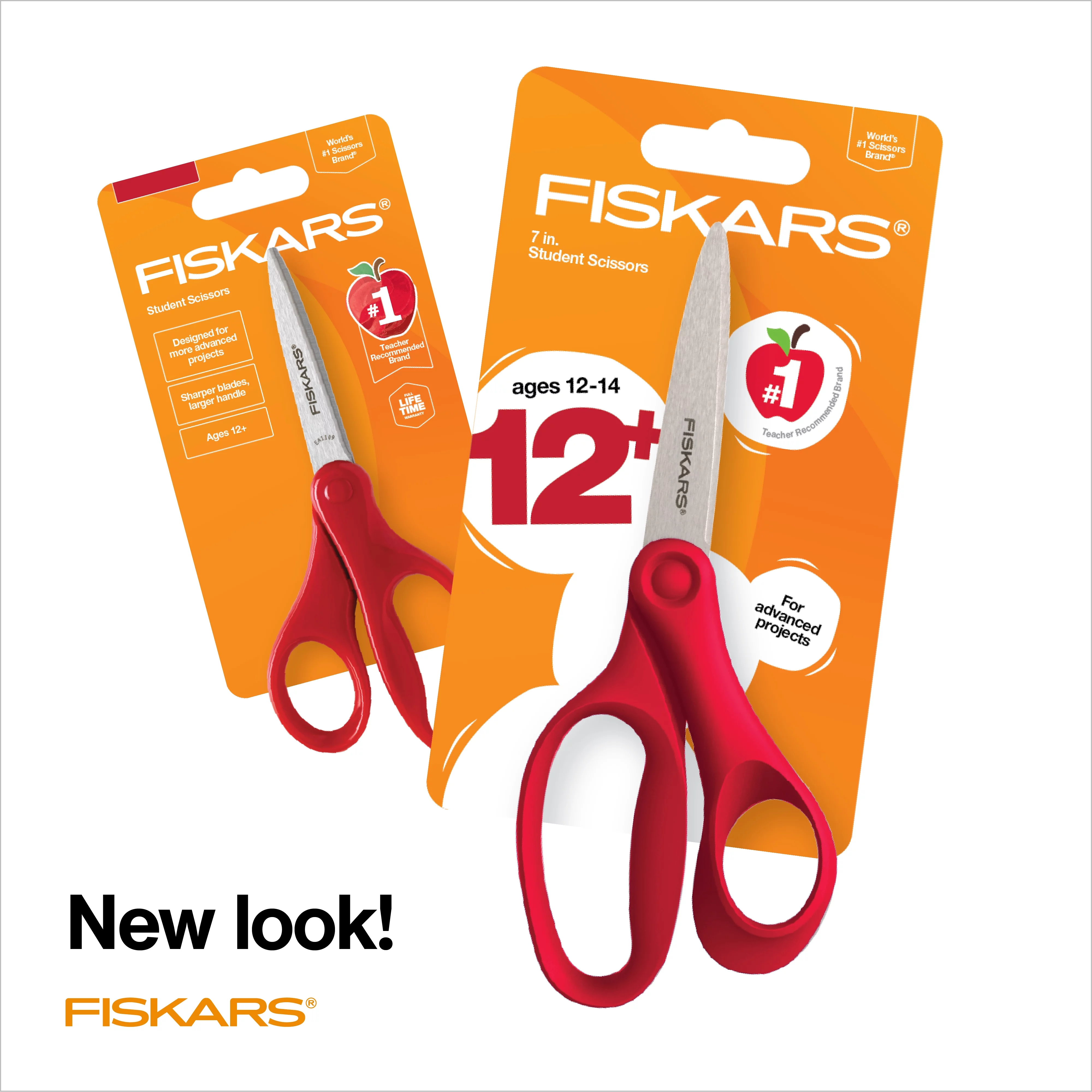 Fiskars Kids Scissors (7 inch) - Red, 1pc, School Supplies