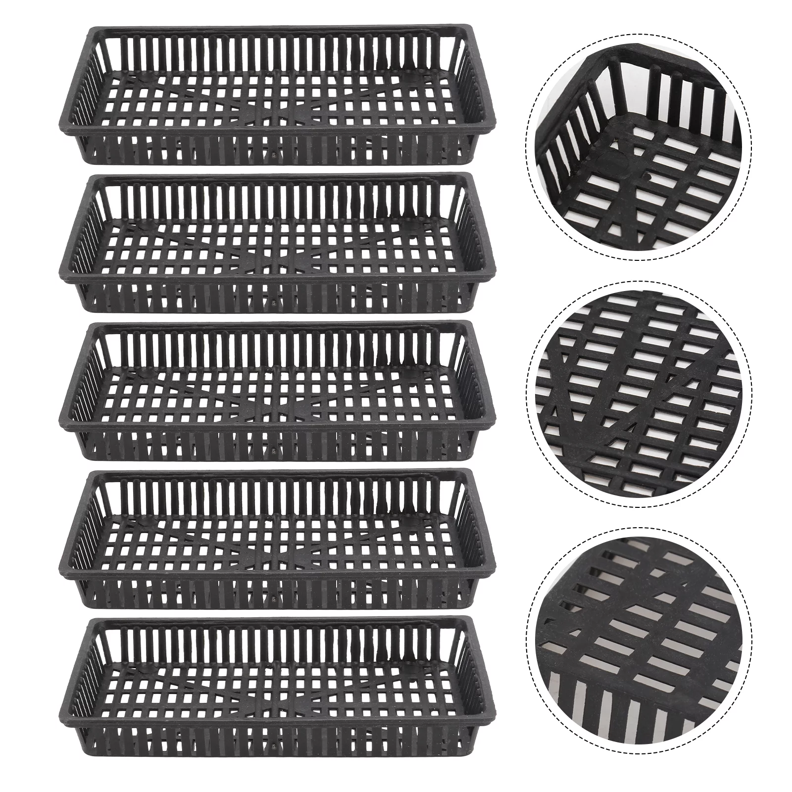 Homemaxs 5pcs Aquarium Plastic Pot Baskets Aquarium Aquatic Water Flower Plant Grass Planting Rack