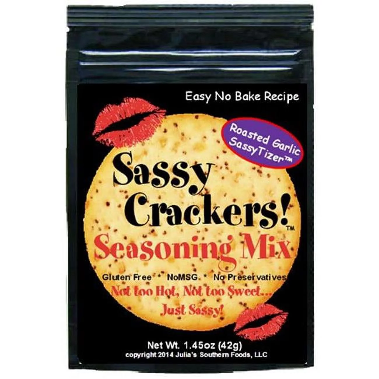 Julias Southern Foods  Sassy Crackers Roasted Garlic - Pack of 4