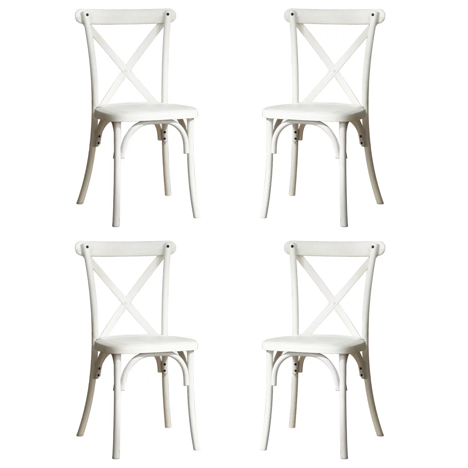 Homiyad 4-Pack Resin X-Back Chair, Lime Wash