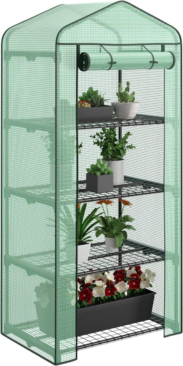 Greenhouse for Outdoors Durable Green House Kit with Window PE Cover Mutil-Size