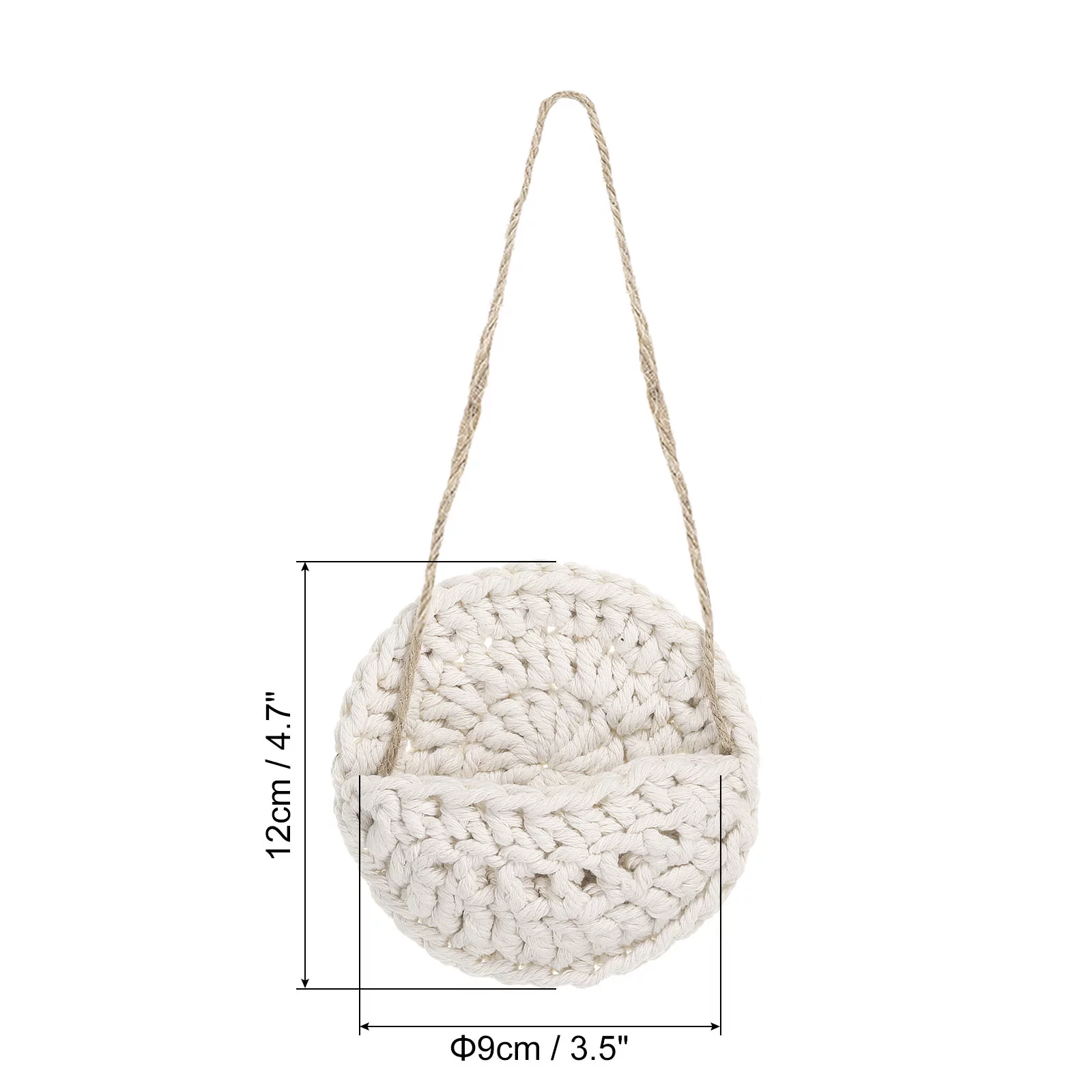 Uxcell Hanging Plant Basket, 4.7 Inch Dia Hanging Wall Planters for Indoor Outdoor, White