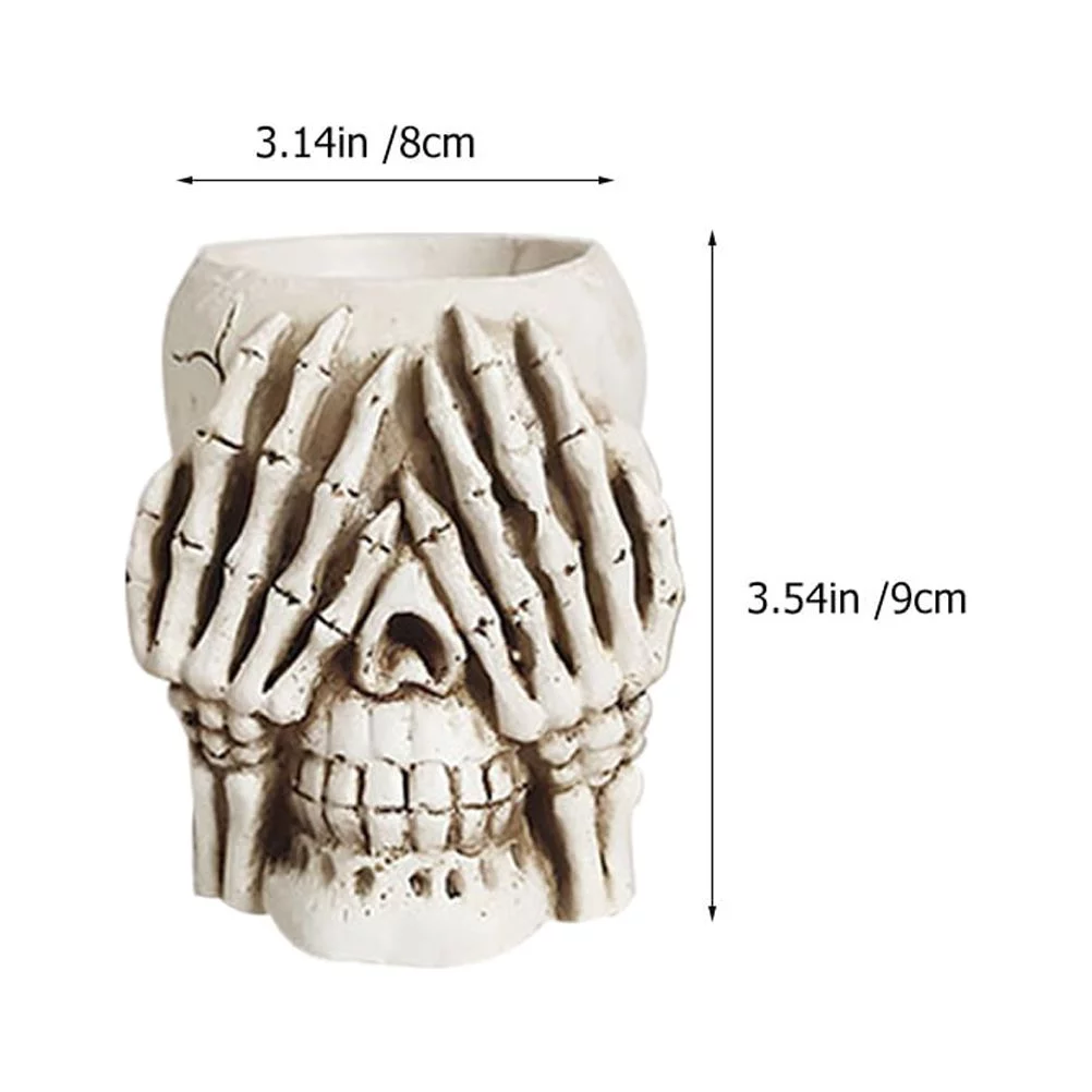 Guichaokj 3Pcs Skull Shape Flower Pots Flower Holders Planter Resin Planers Home Supplies