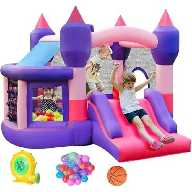 Nuegear  Rainbow Funnel Inflatable Play Center - Kids Waterslide Playground Water Activity Center - Ages 2