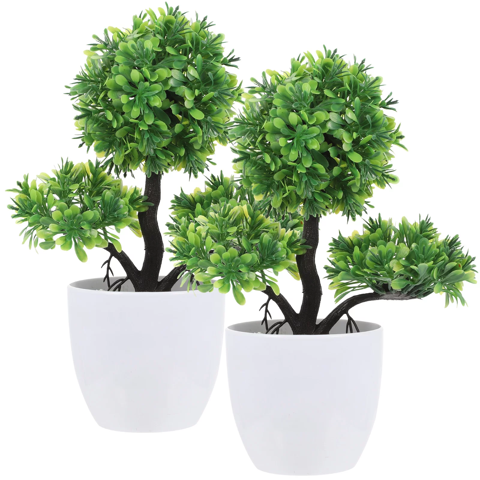 Gongxipen 2pcs Artificial Plants Potted Small Fake Plants Simulated Plant Pot Decor