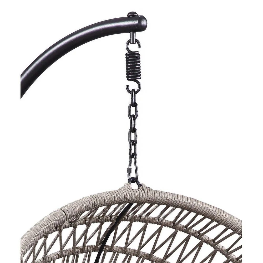 Buumin ACME Vinnie Patio Swing Chair with Stand, Fabric & Rope (1Set/3Ctn) 45088