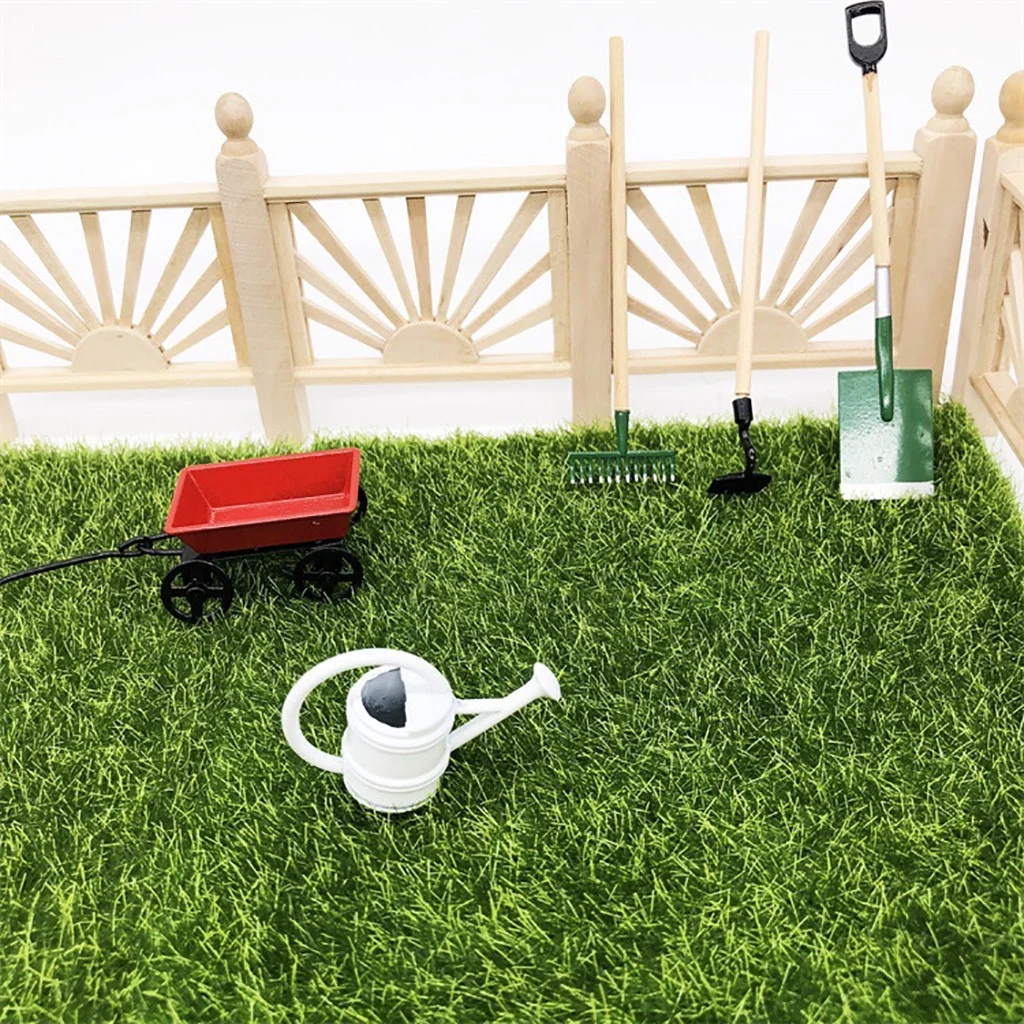 BOLUOYI Toys Age 3 4Th of July 1/12Ature Dollhouse Set Fairy Garden Tools Watering Can Red Cart