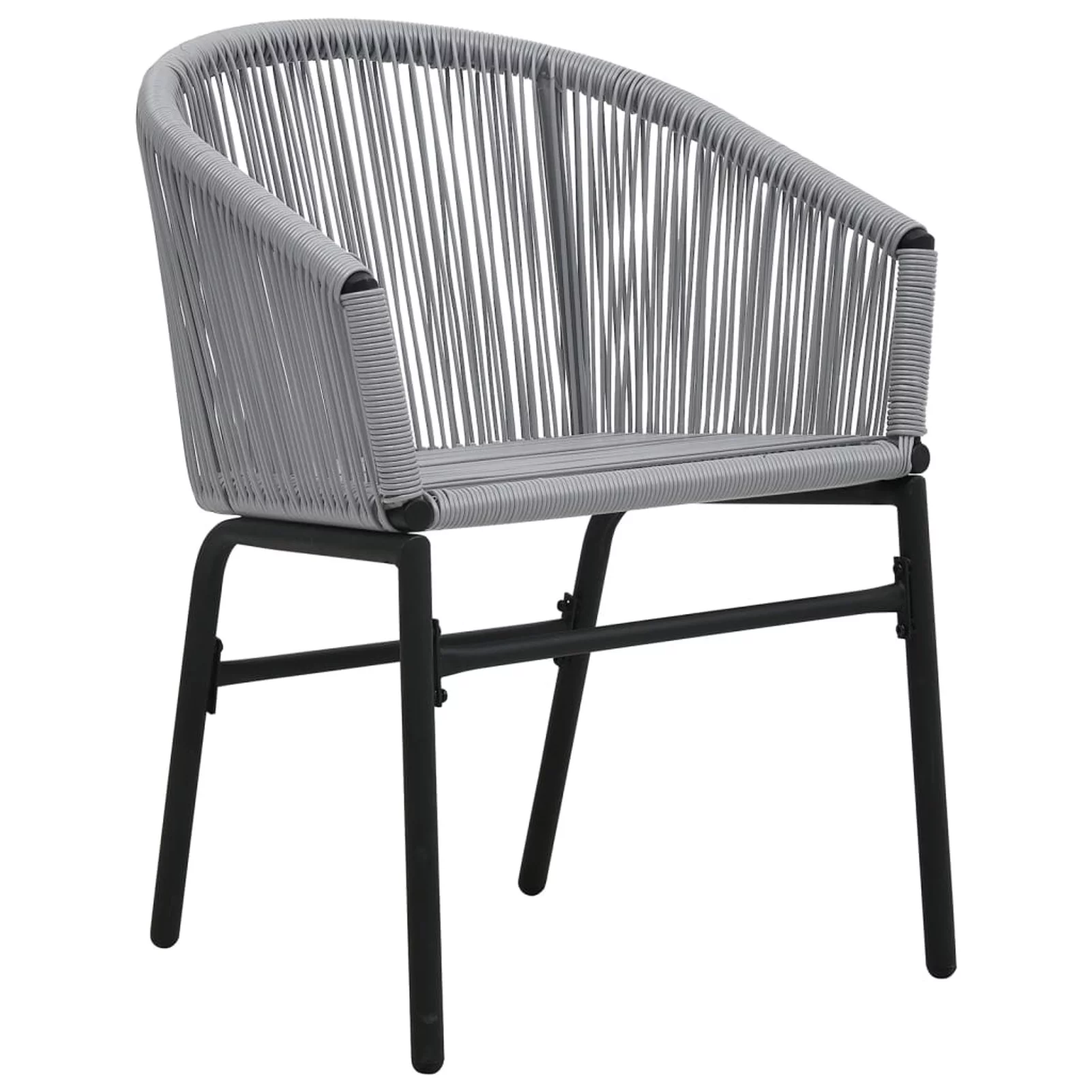Dcenta Patio Chairs 2 pcs Anthracite PE Rattan