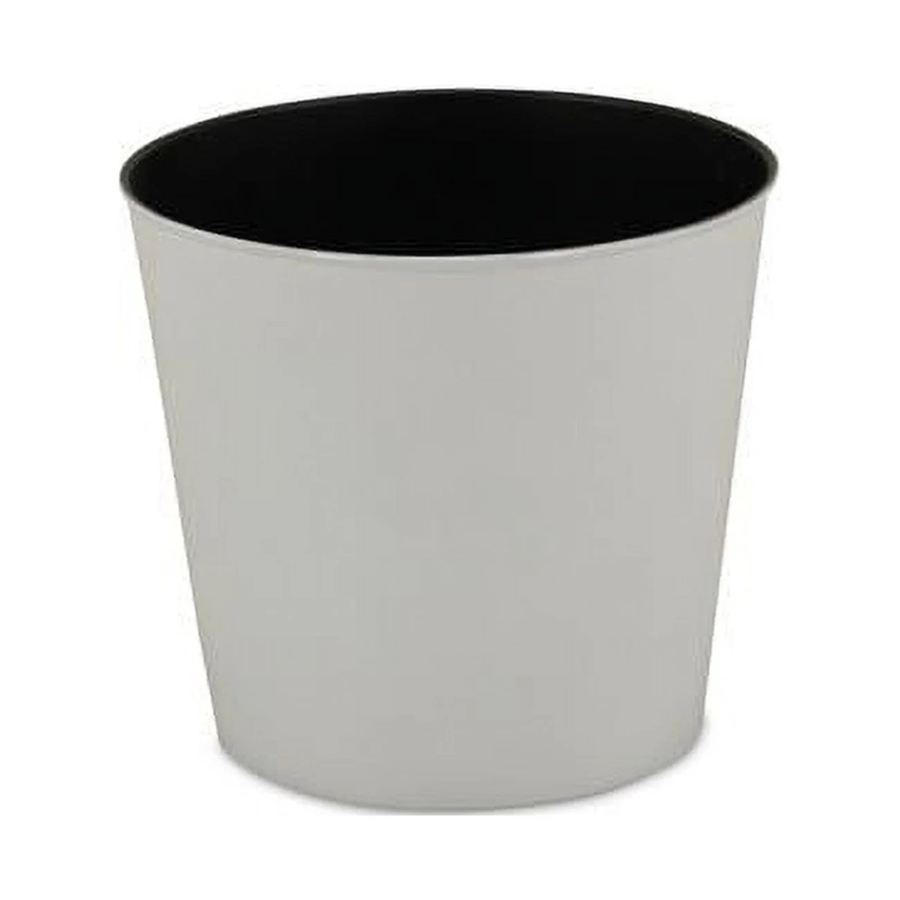9 in. Round Tapered Recycled Plastic Planter, White