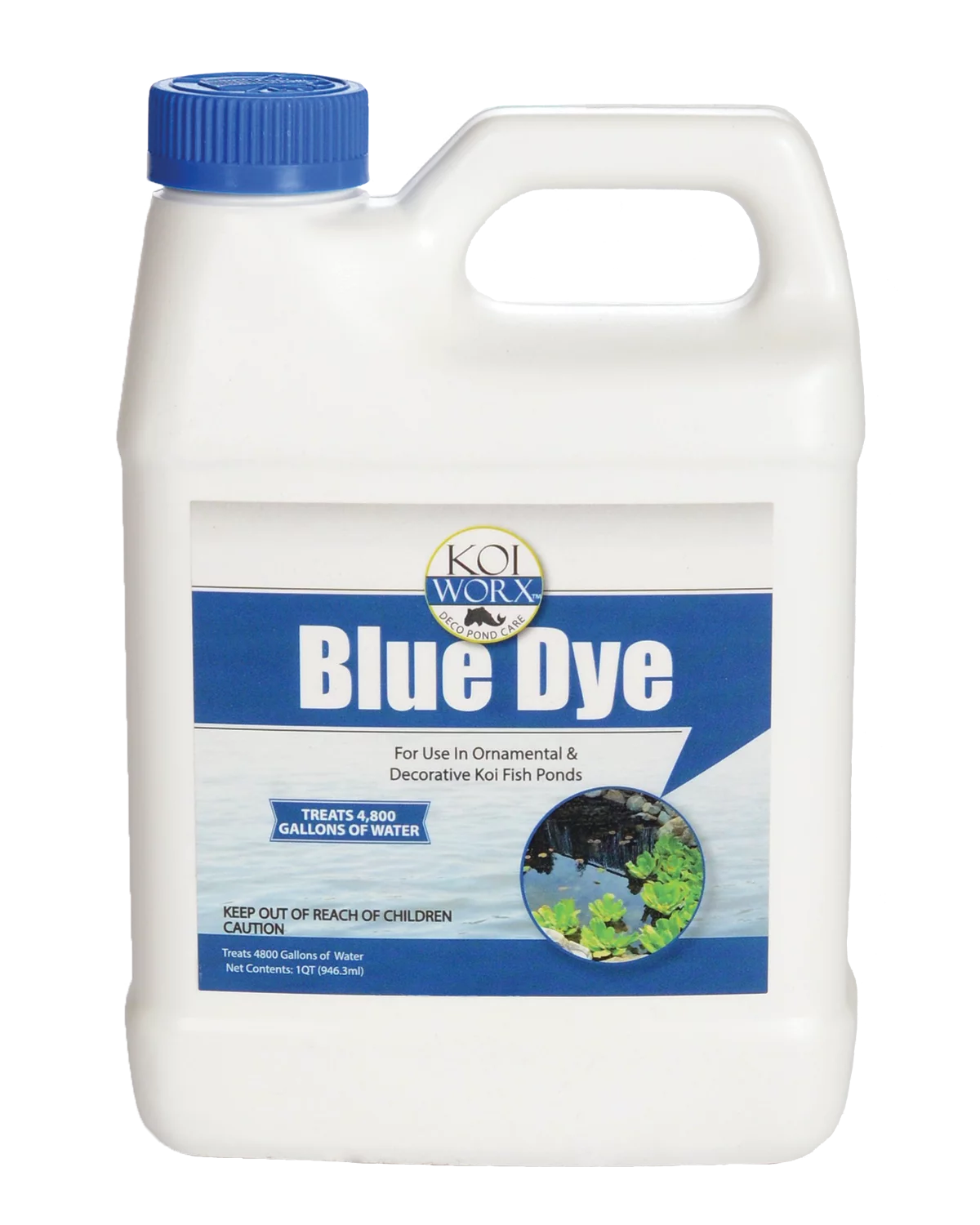 KoiWorx Blue Dye - Ornamental and Decorative Pond Dye, Water Features and Fountains, Safe for Koi - 1 Quart