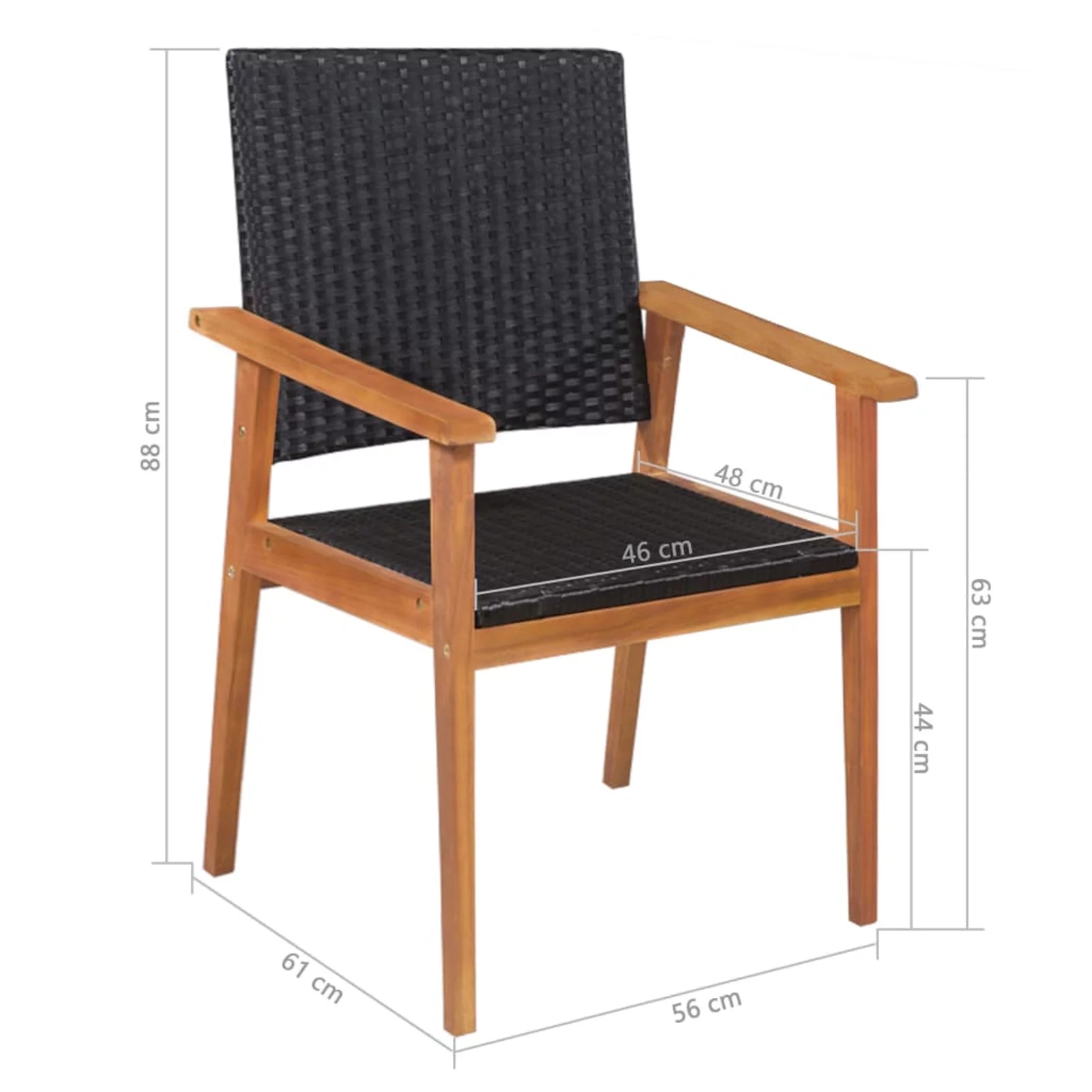 Suzicca 5 Piece Patio Dining Set Poly Rattan Black and Brown