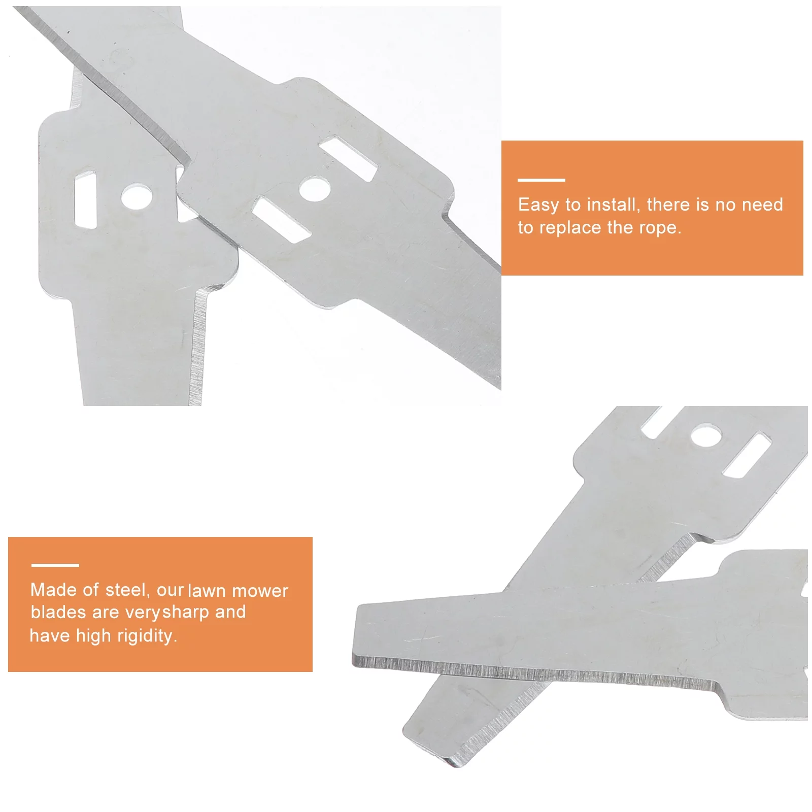 Guichaokj 5pcs Metal Grass String Trimmer Blades Lawn Mower Replacement Trimmer Tool