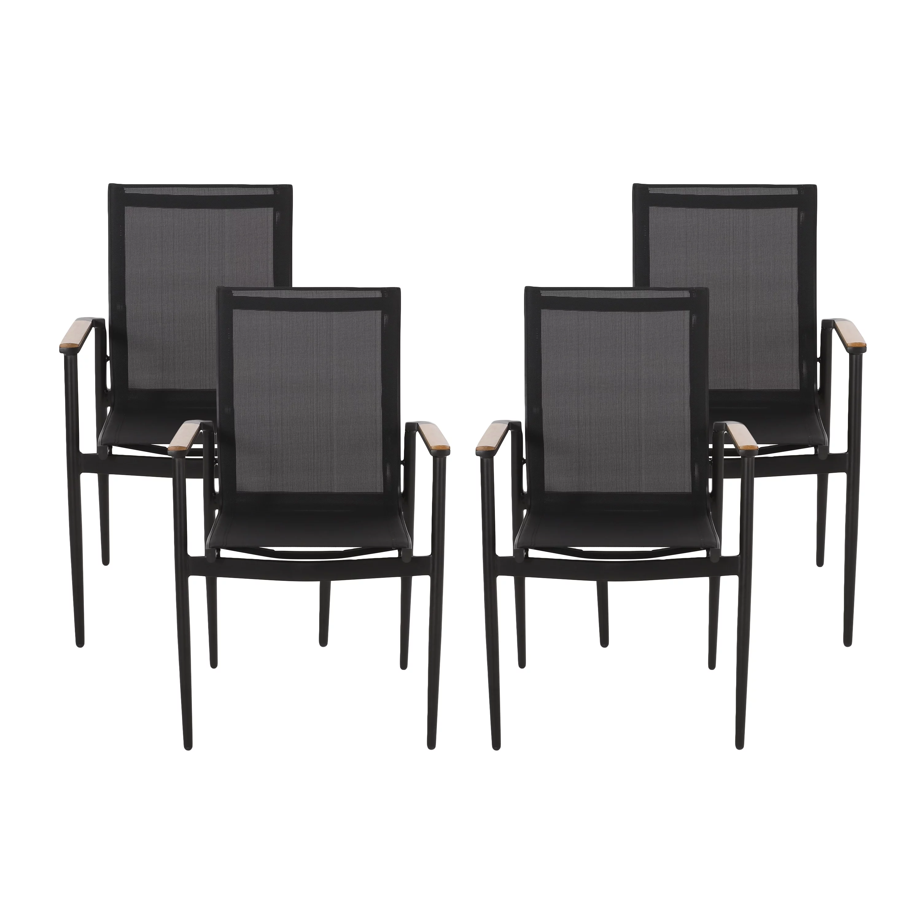 Christopher Knight Home Barrister Outdoor Mesh and Aluminum Dining Chairs by  Set of 2