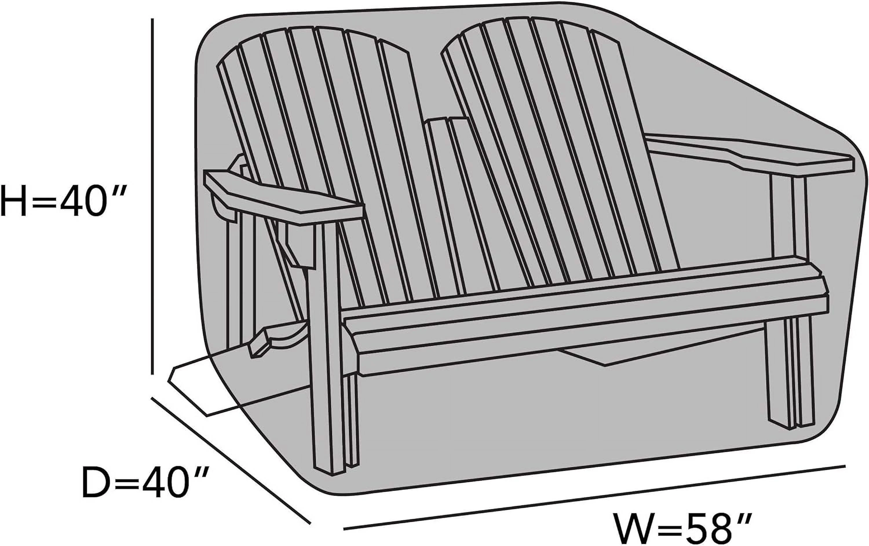 Adirondack Bench - Light Weight Material, Weather Resistant, Elastic , Seating And Chair Covers, 58W X 40D X 40H, Green