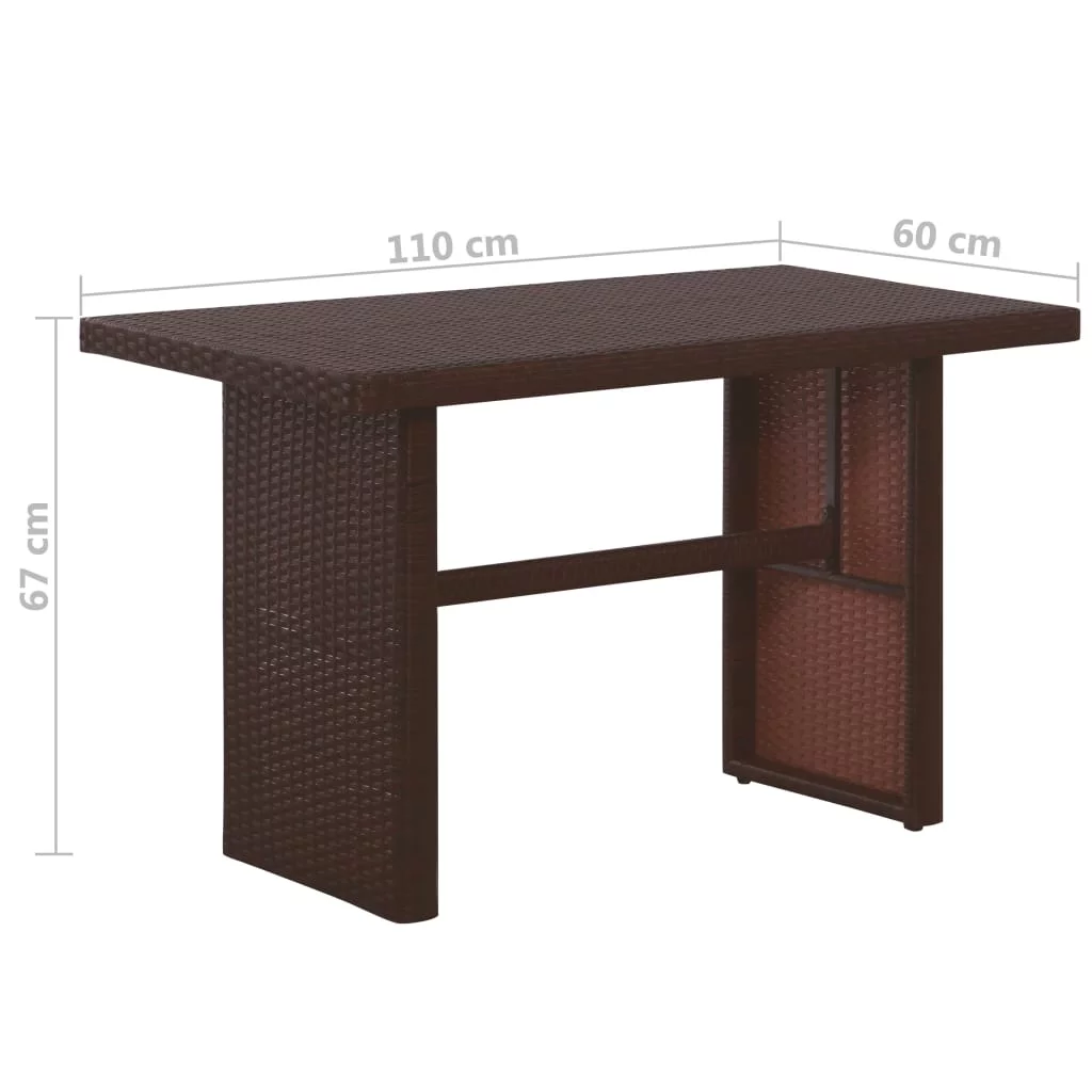 Aibecy 3 Piece Bistro Set Poly with Cushions Rattan Brown