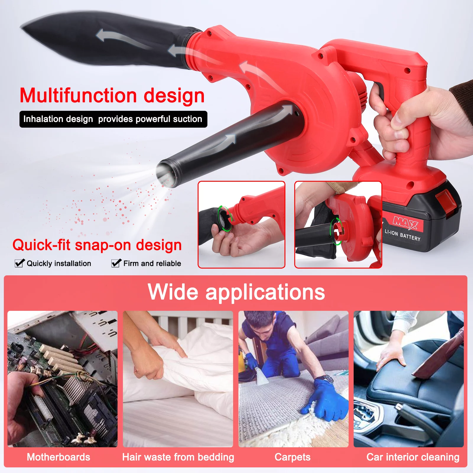 Dadypet Blower,Speed Removal Fan Handheld Lithium Battery Lithium Battery Snow Battery Snow Cleaner Wind Air Blower Air Blower Speed Fan Handheld Lithium Cleaner Power Tool Removal Fan Handheld