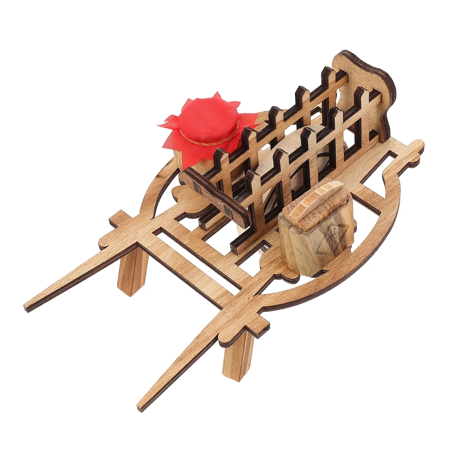 Plant Decor Simulated Wheelbarrow Decor Desktop Decoration Simulated Unicycle Crafts Antique Wooden Child