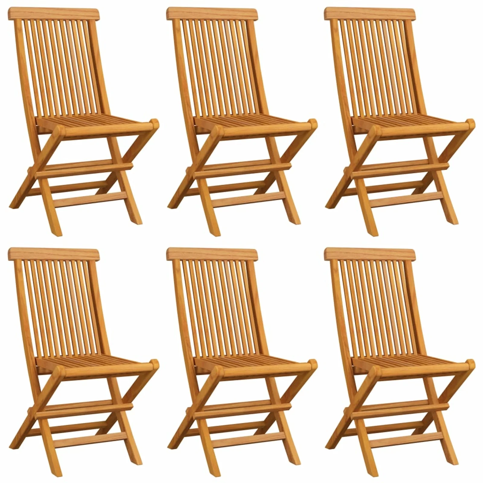 Dcenta Patio Chairs with Anthracite Cushions 6 pcs Solid Teak Wood