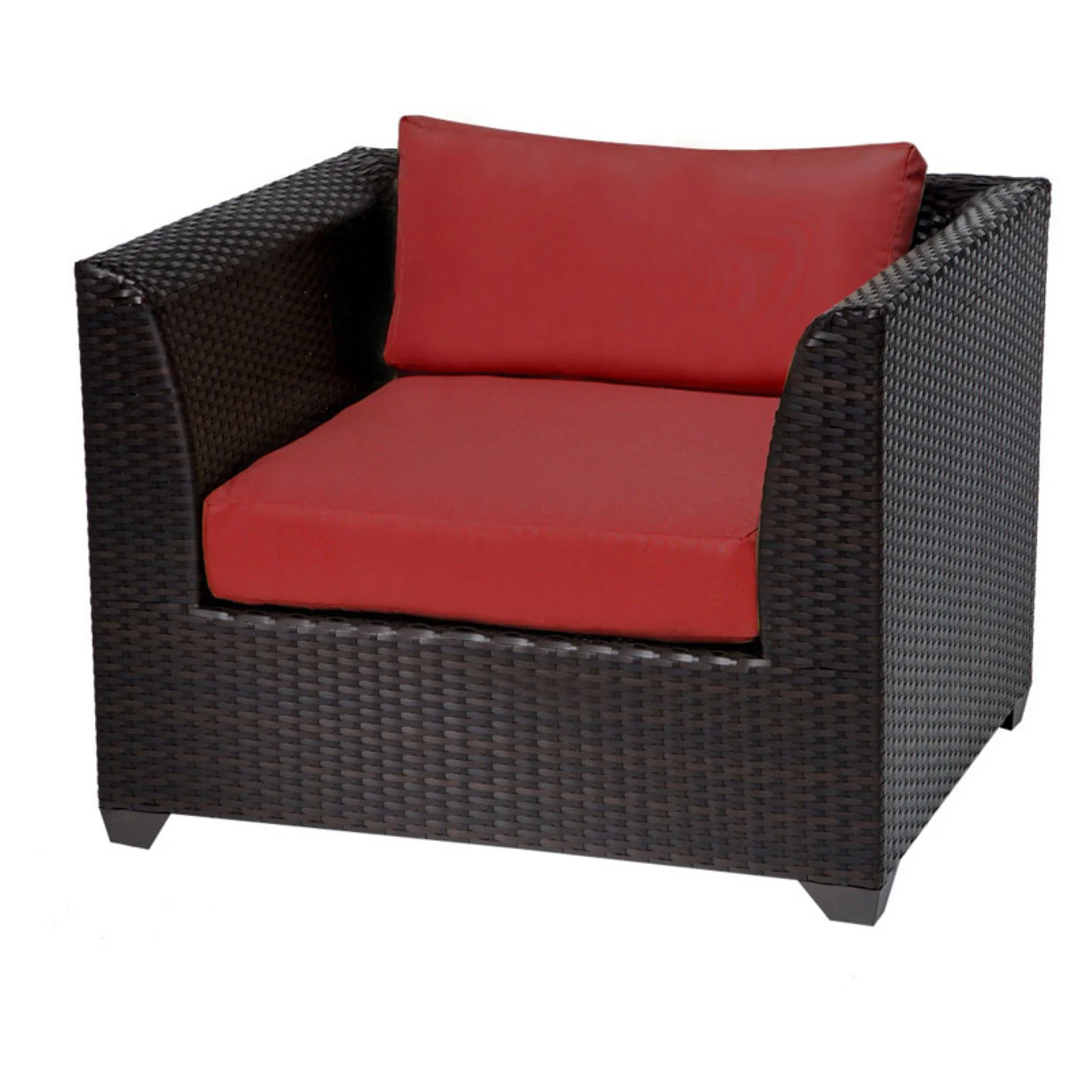 TKC Barbados Outdoor Wicker Club Chair in Terracotta