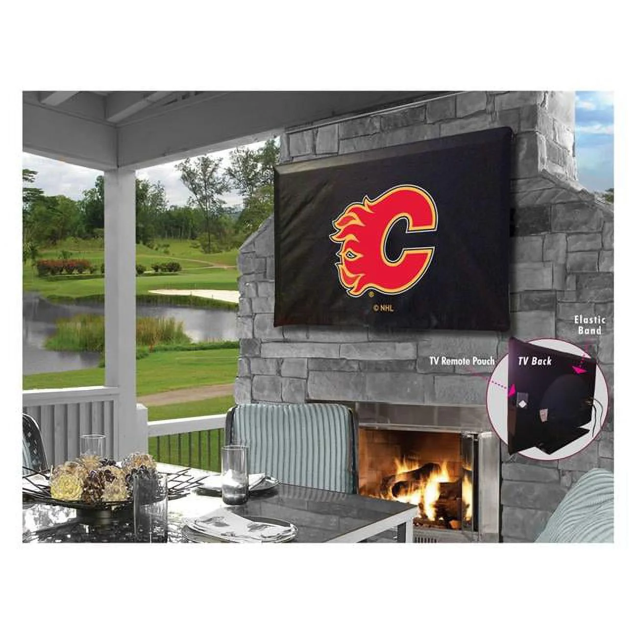 Calgary Flames Vinyl TV Cover - Black