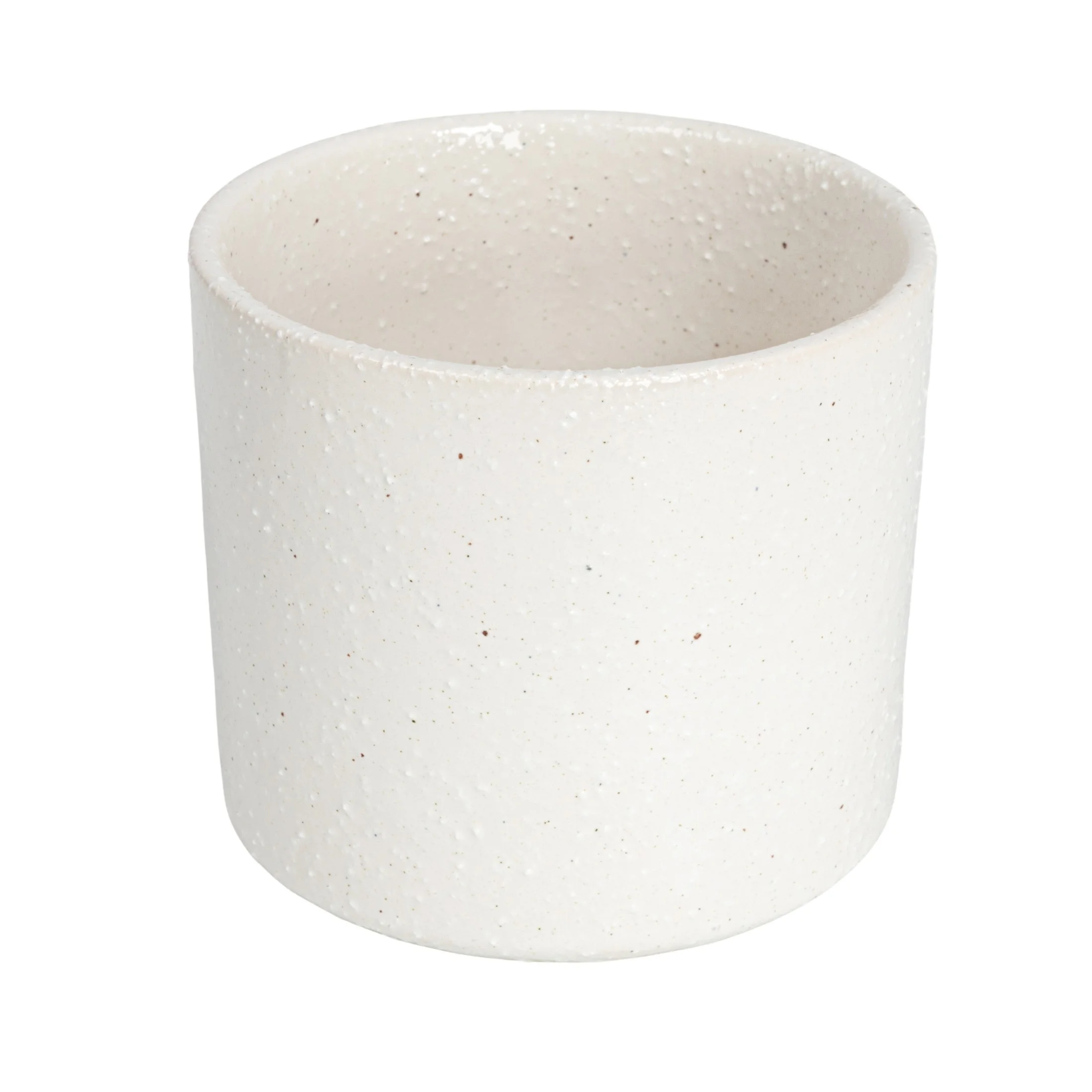 Bloomingville Small White Stoneware Flower Pot with Black Metal Stand