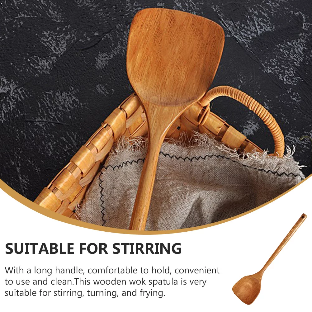 Face Spatula Ramen Cooker Kitchen Tools Handle Cooking Shovel Wooden Old Painted Round Spoon Ceramics