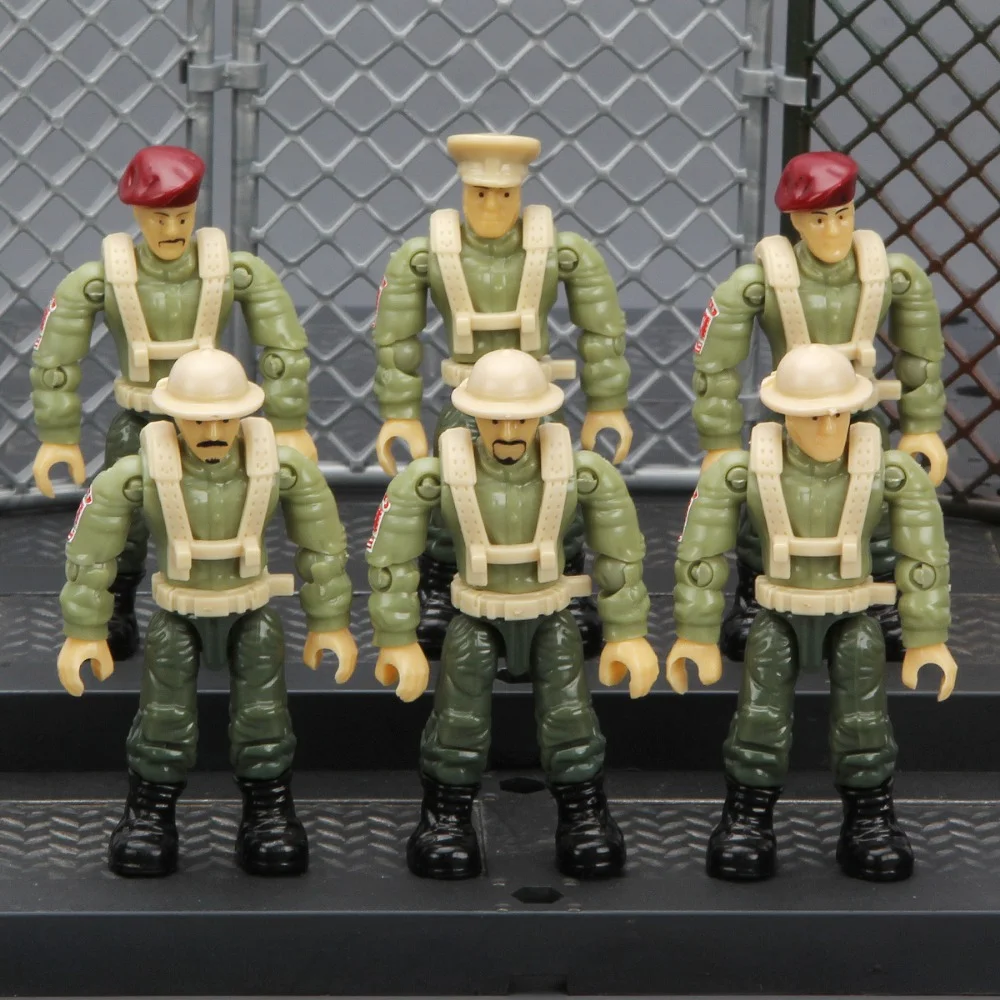 6pcs/1set Armed Military Figures Building Blocks Playset with Weapons, Removable Armed Battle Figure Set Building Toys