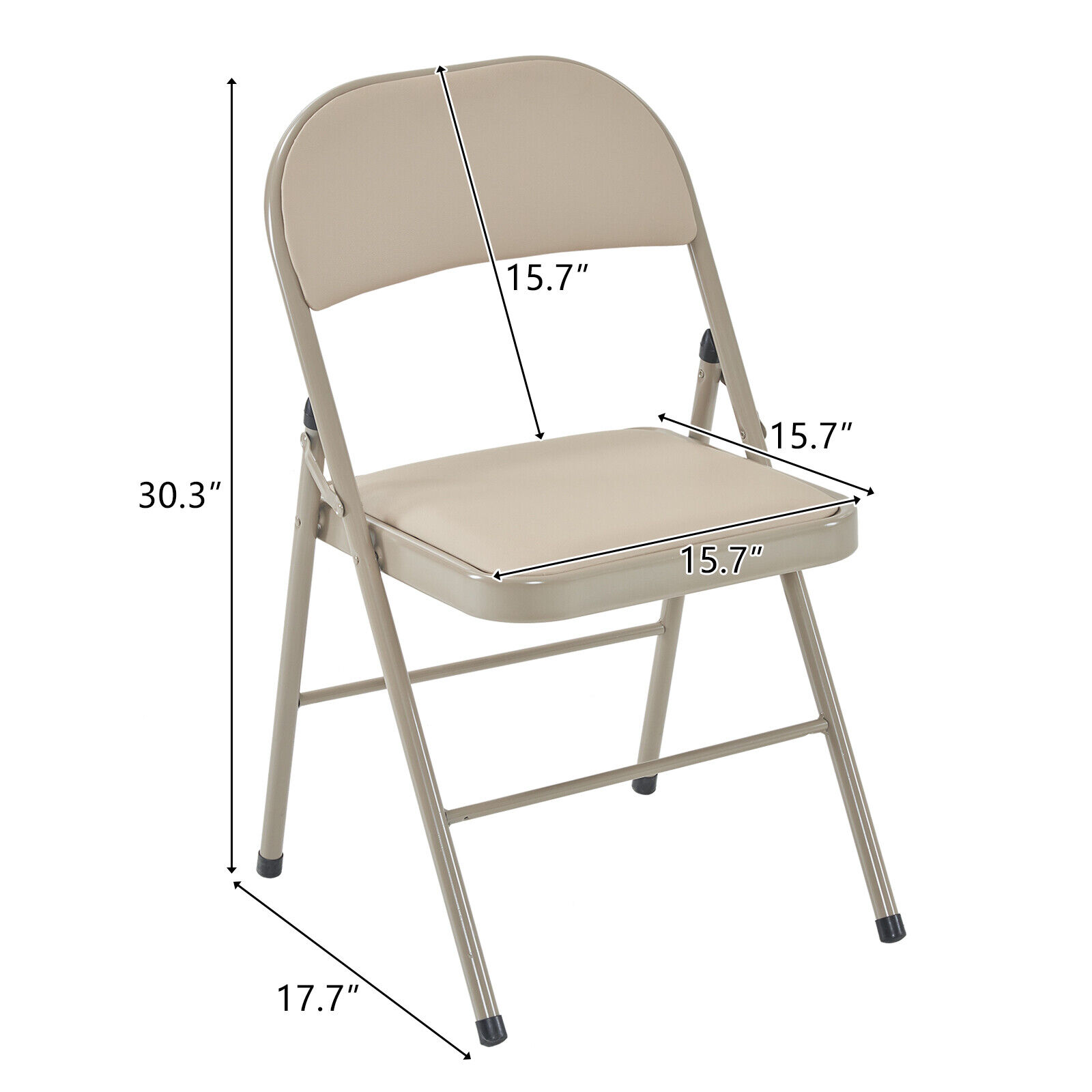 6 Pcs Folding Chairs With High-Quality Padded Fabric Seat Heavy Duty Metal Frame