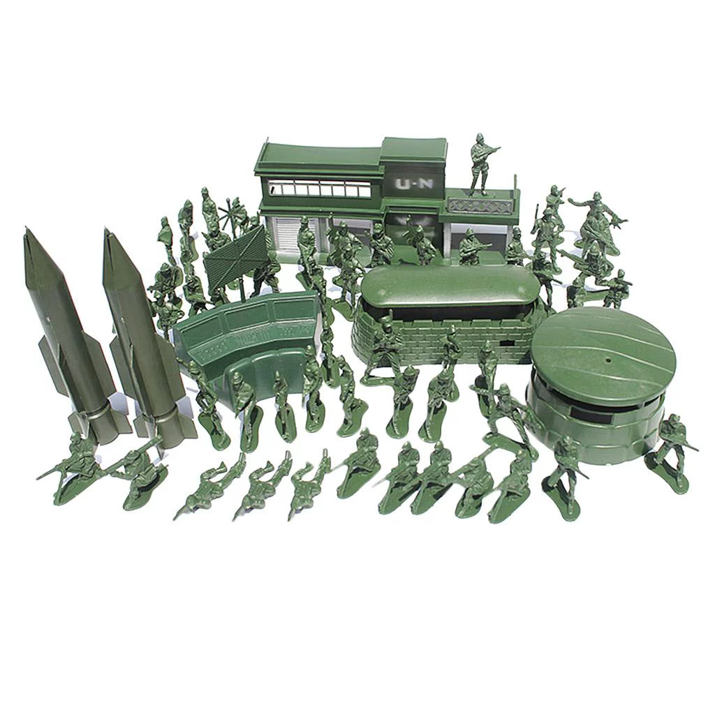 Men Playset 5cm Soldiers Action Figures With Assorted Accessories - 56 Pieces/ Set
