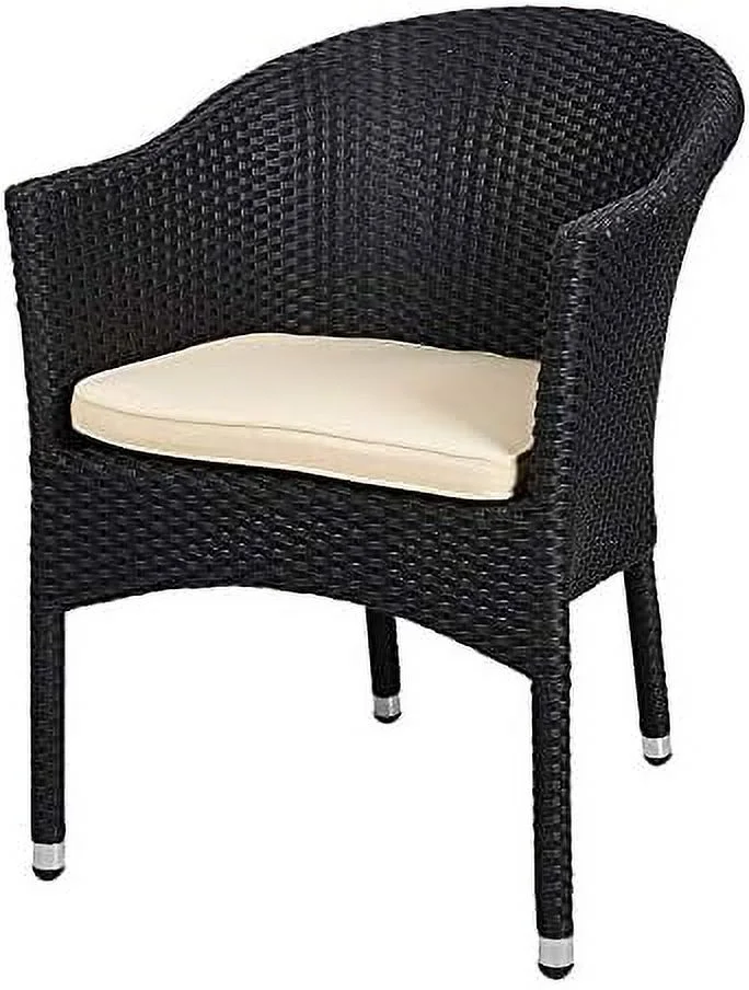 NLIBOOMLife Wicker Chair Patio Dining Chairs Outdoor Garden Lawn Wicker with Soft Cushion  White