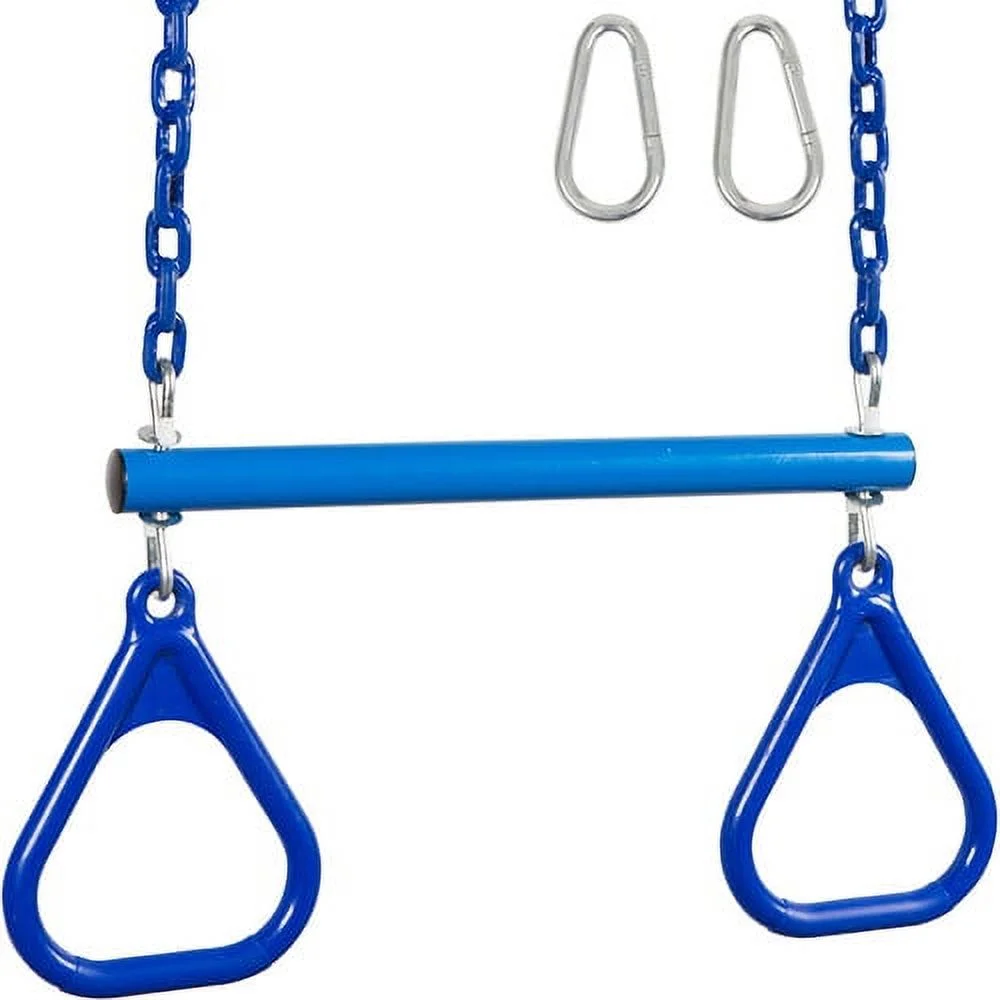 Swing Set Stuff Inc. Trapeze Bar with Rings and Coated Chain (Pink)