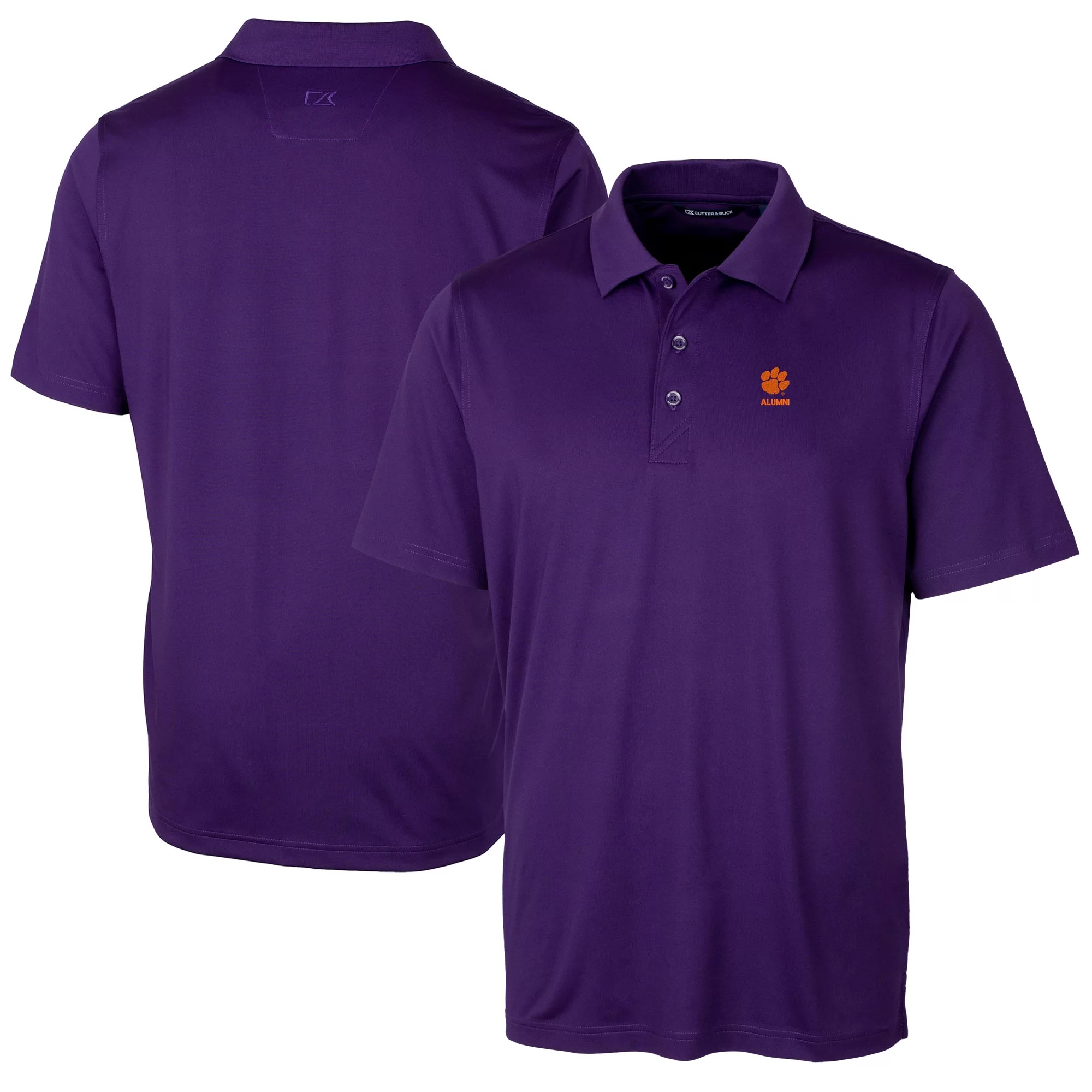 Men's Cutter & Buck  Purple Clemson Tigers Alumni Logo Forge Stretch DryTec Polo