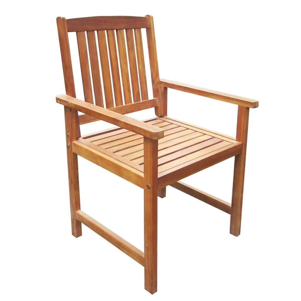 OWSOO Garden Chairs 2 pcs Solid Acacia Wood Brown