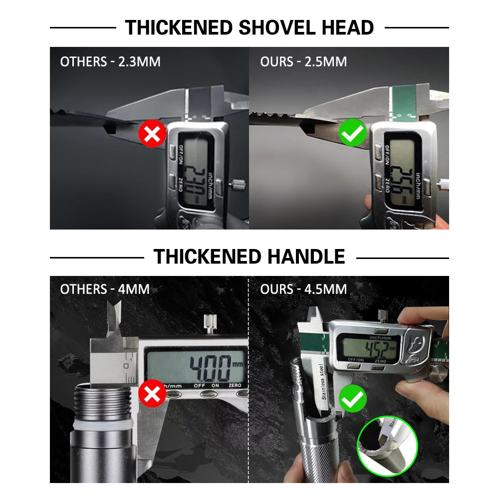 Multi-Tool Outdoor Folding Shovel - Ideal Entrenching Tool for Camping, Hiking, Backpacking, and Car Emergency Survival