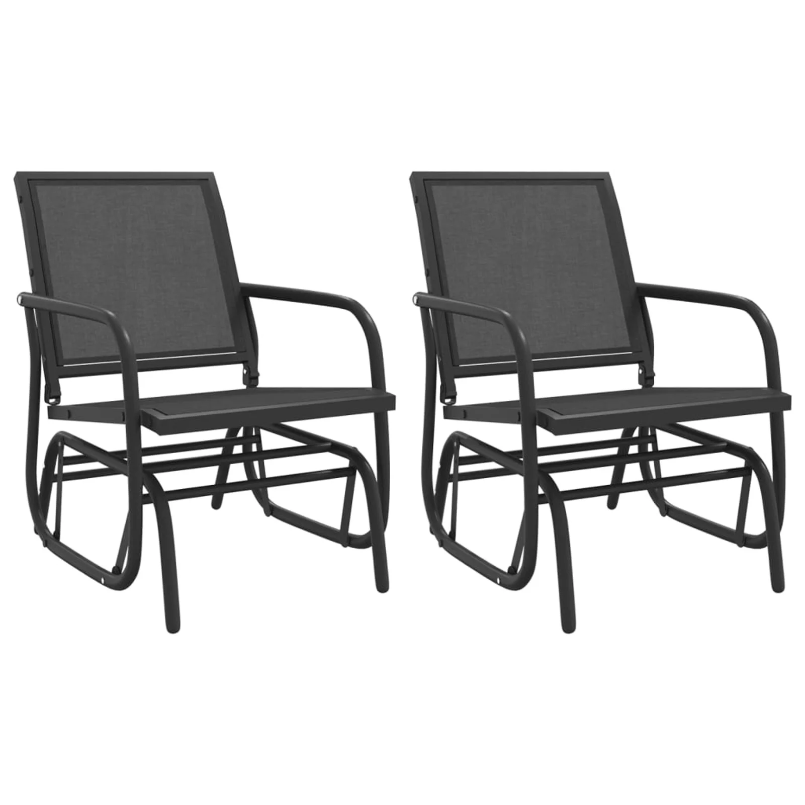 Anself 2 Piece Garden Glider Chairs, Textilene Seat  Dining Chair Set, Steel Garden Armchairs for Balcony Backyard Lawn Furniture 24 x 29.9 x 34.3 Inches (L x W x H)