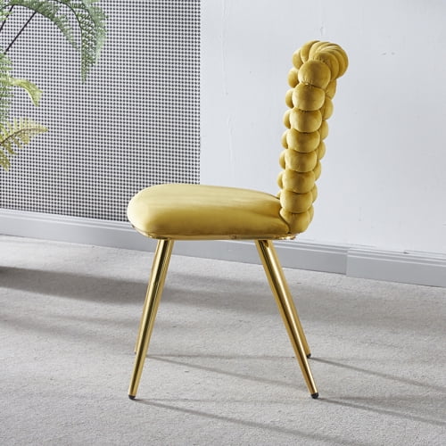 Modern chair(set of 2 ) with iron tube legs, soft cushions and comfortable backrest, suitable for dining room, living room, cafe,hairball back