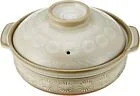 Japanese Donabe Clay Pot for 4-5 People - Mishima Flower Design S-4657