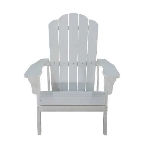 Buumin Key West Outdoor Plastic Wood Adirondack Chair, Patio Chair for Deck, Backyards, Lawns, Poolside, and Beaches, Weather Resistant, White